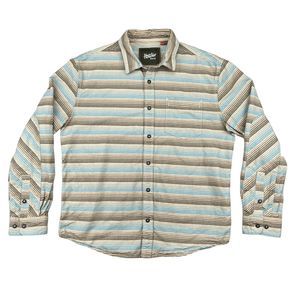 Howler Brothers Shirt Mens Medium Long Sleeve Button Up Striped Blue Brown
